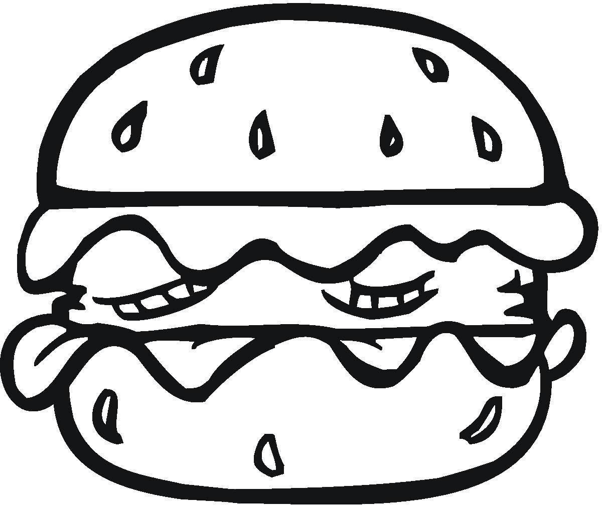 Раскраска ароматный бургер