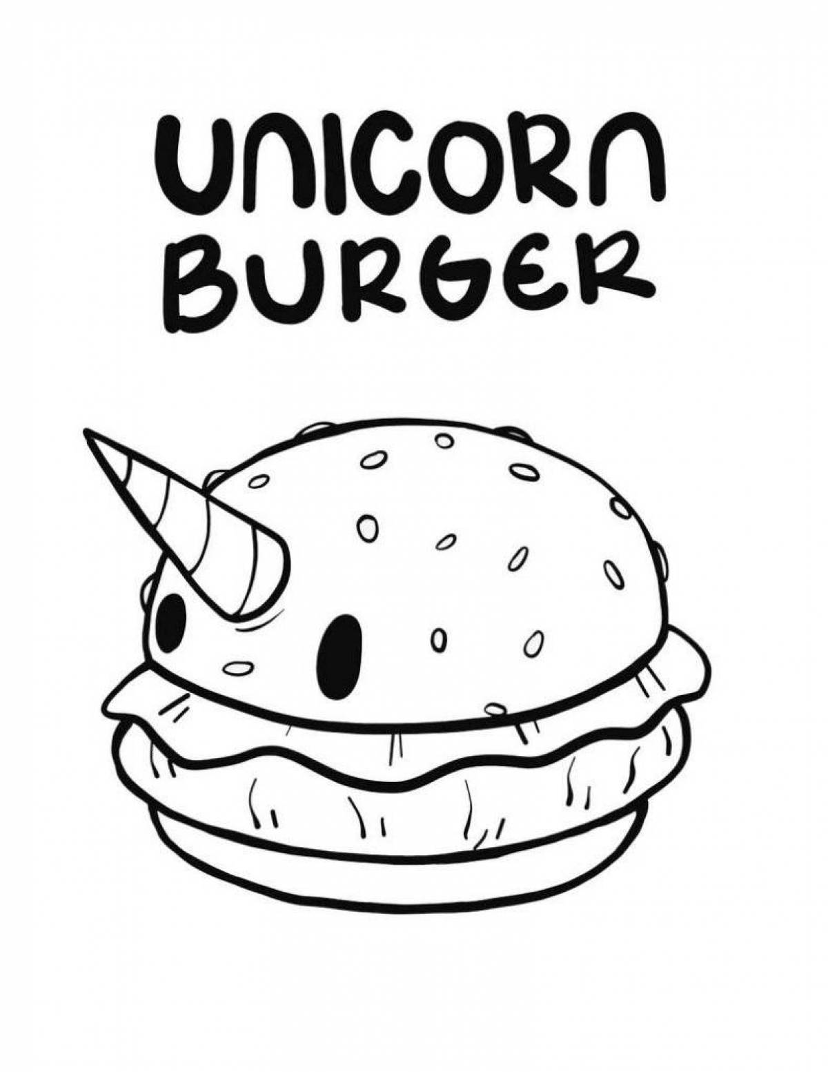 Delicious burger coloring book