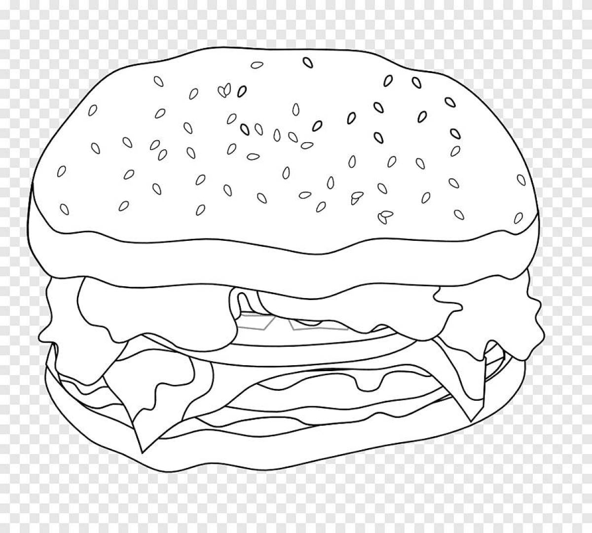Great burger coloring page