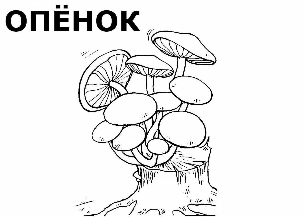 Colouring joyful mushroom