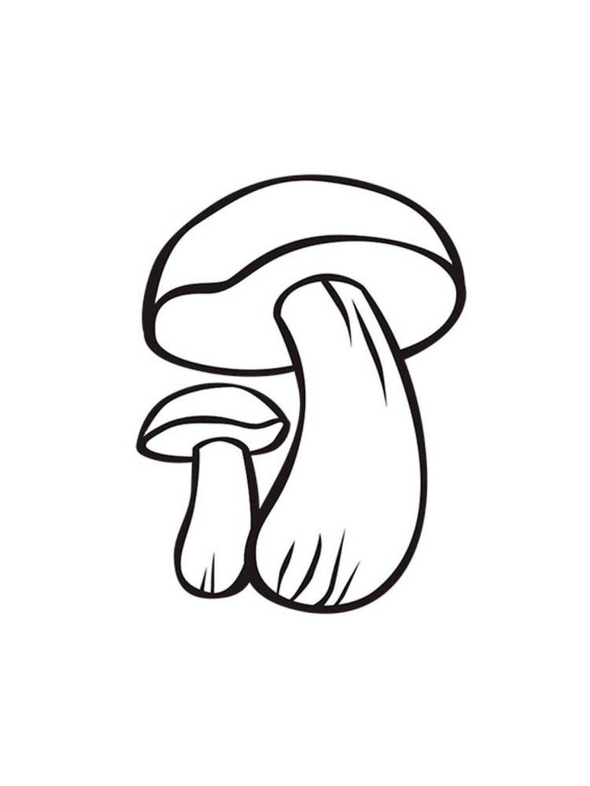 Яркая страница раскраски грибов