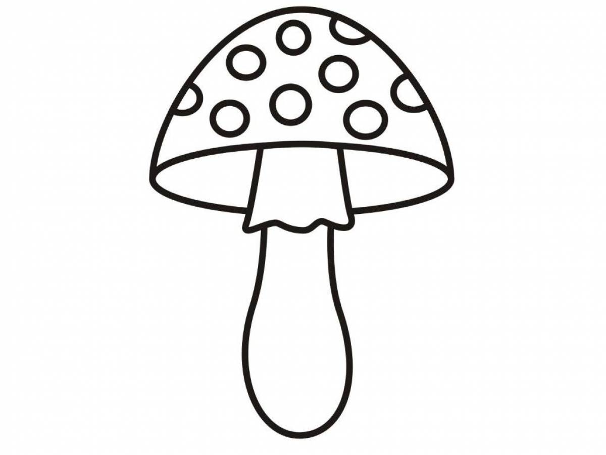 Crazy mushroom coloring page