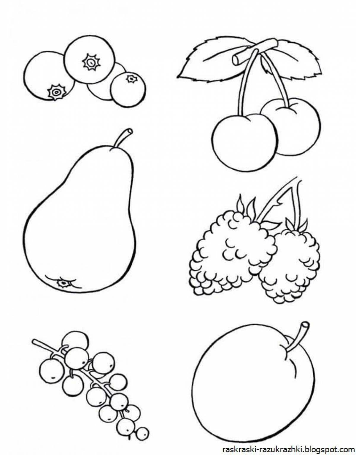 Animated fruit coloring for kids