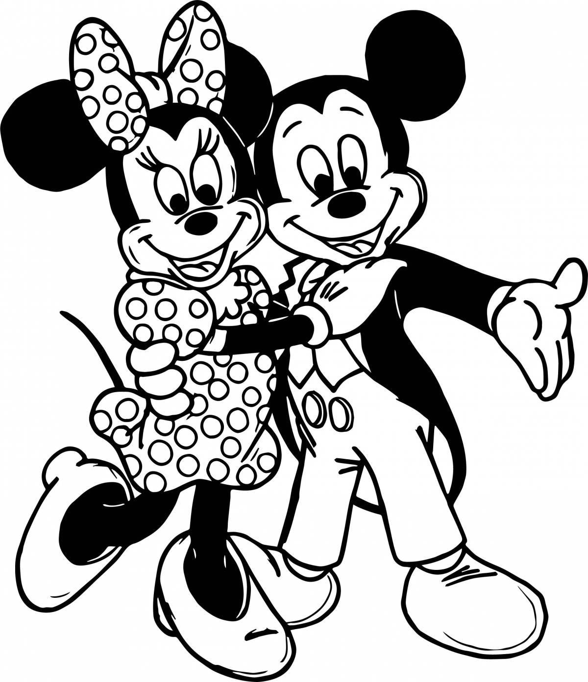Coloring page joyful mickey mouse