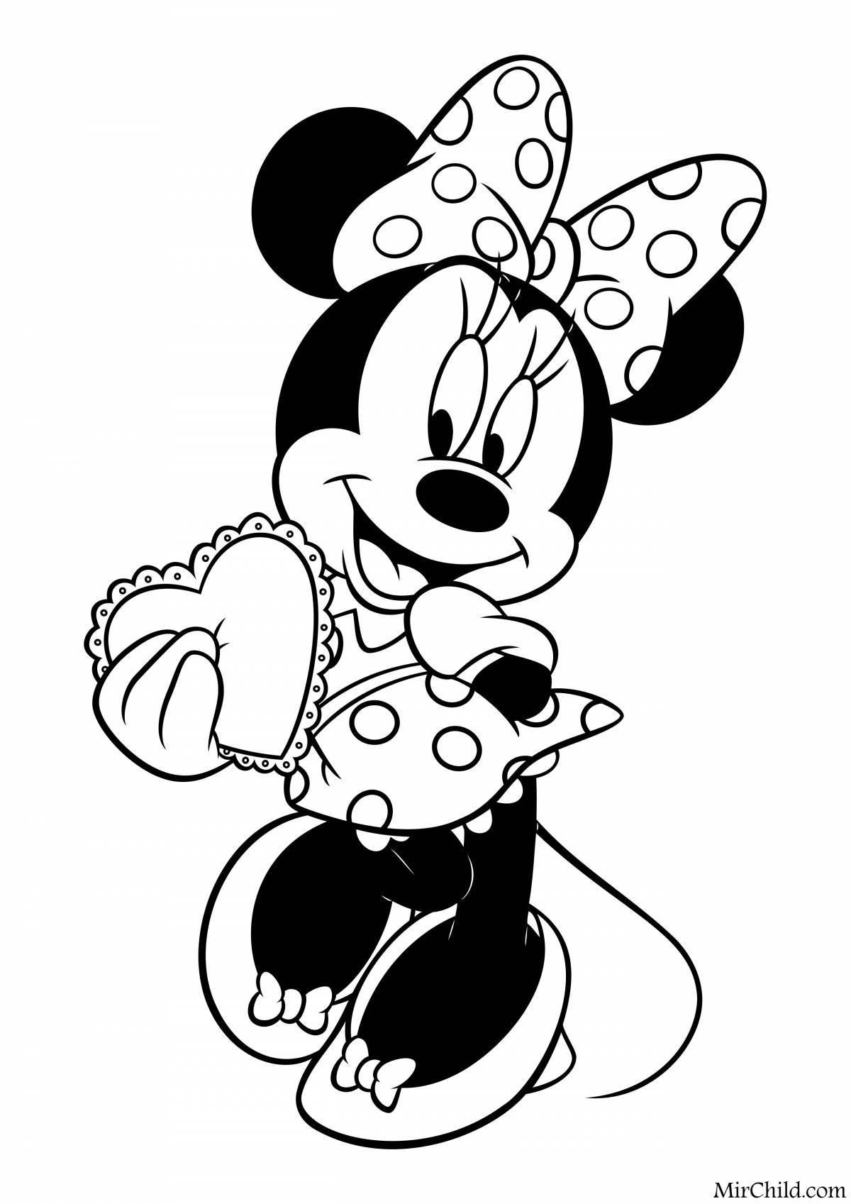 Playful mickey mouse coloring page