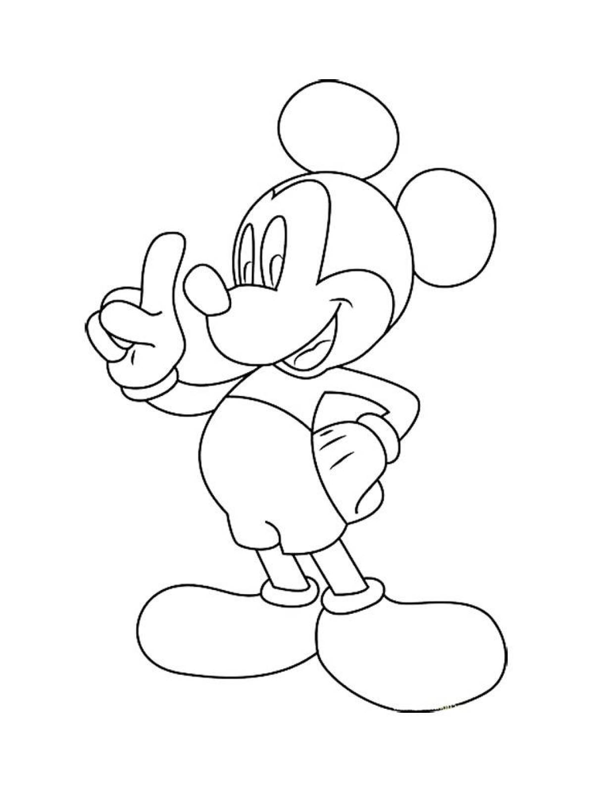 Animated mickey mouse coloring page