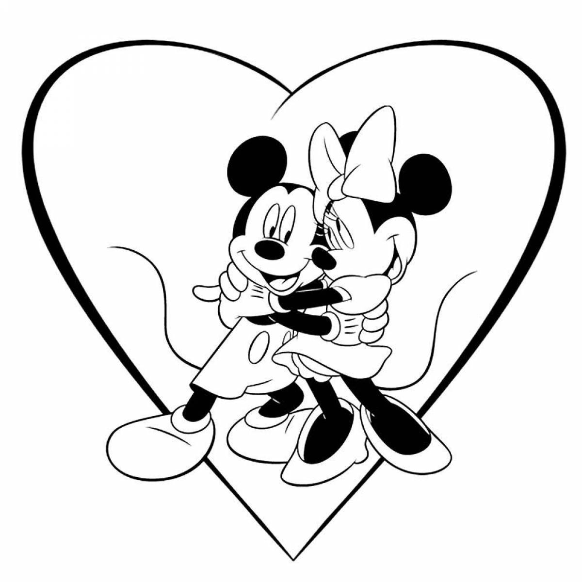 Attractive mickey mouse coloring page
