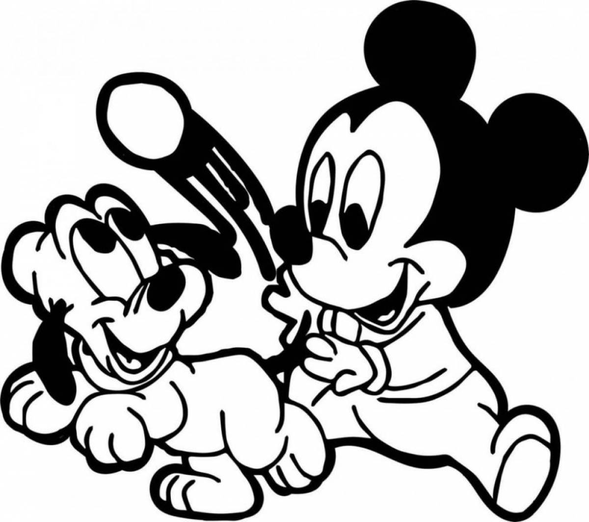 Colouring friendly mickey mouse