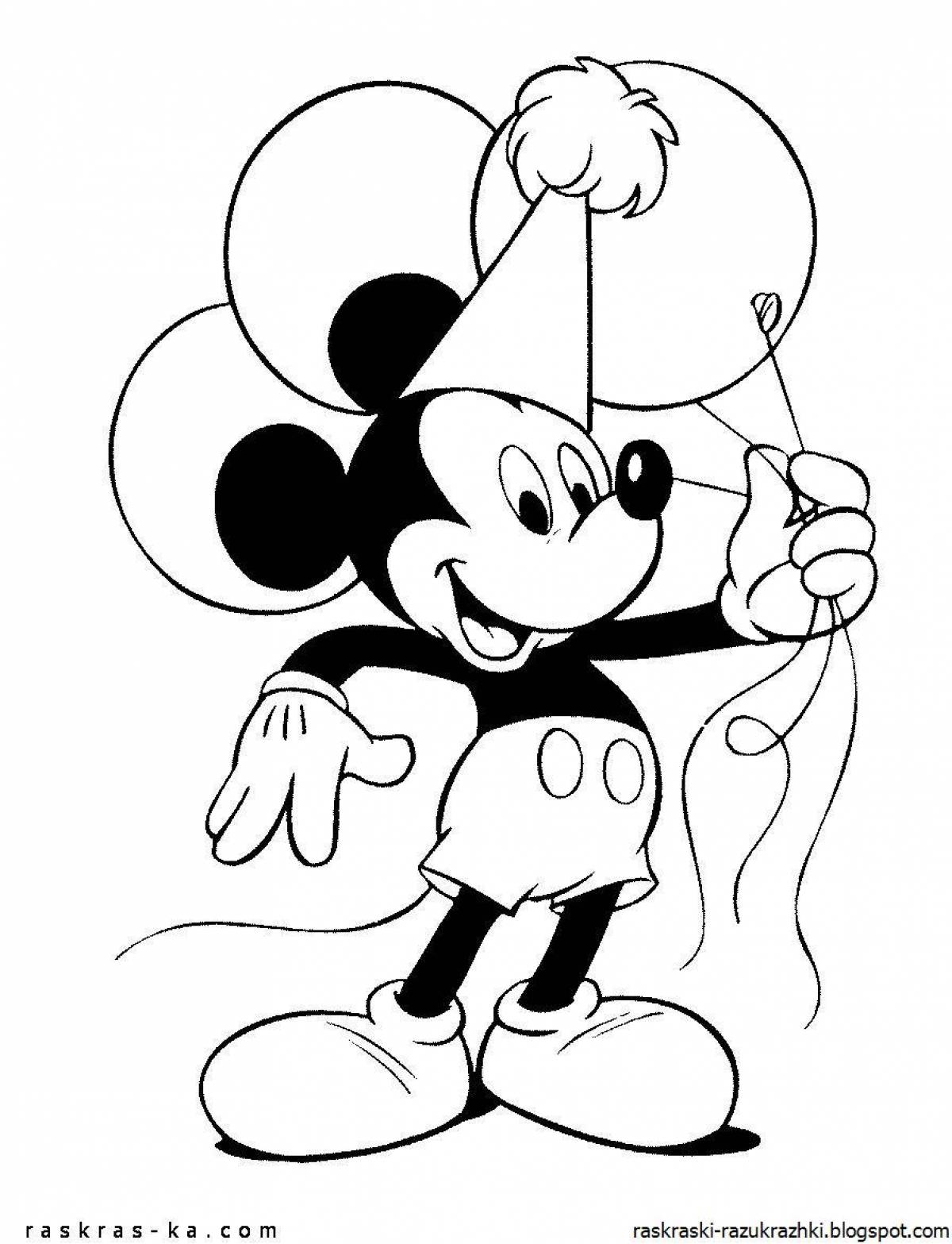 Coloring page energetic mickey mouse