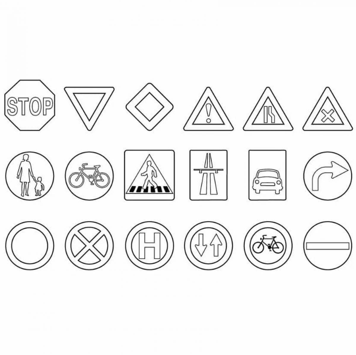 Coloring for bright traffic signs
