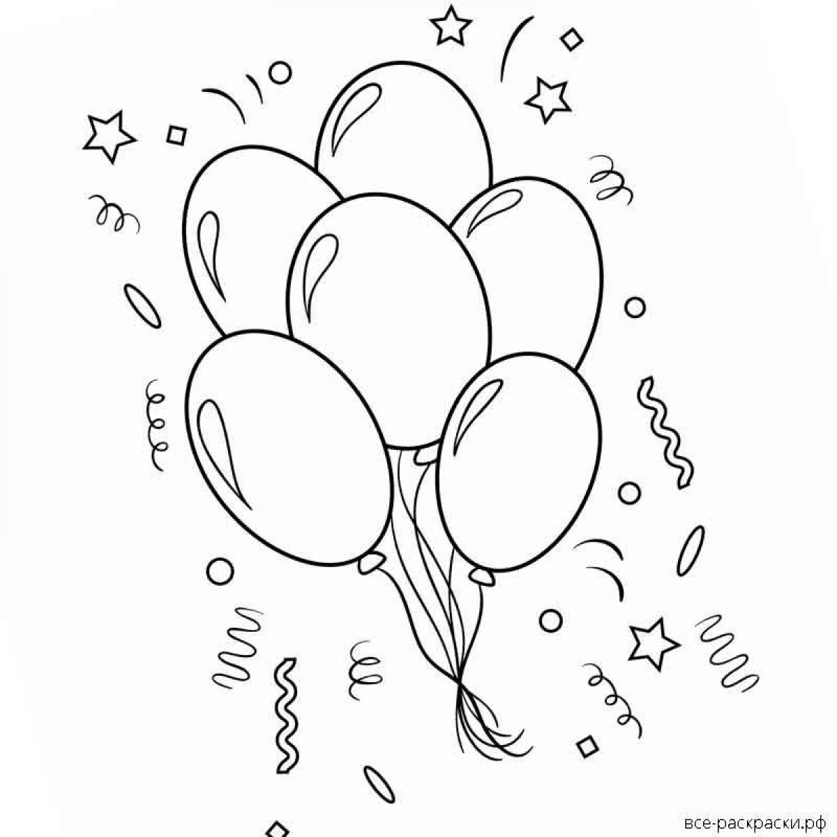 Glowing balloons coloring page