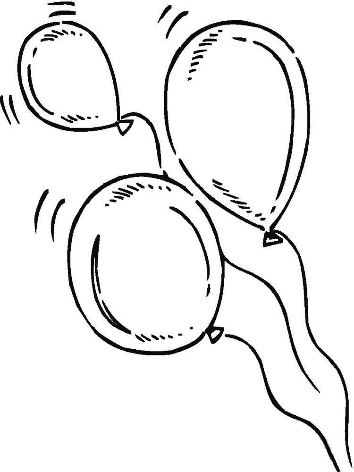 Colored luminous balloons coloring page