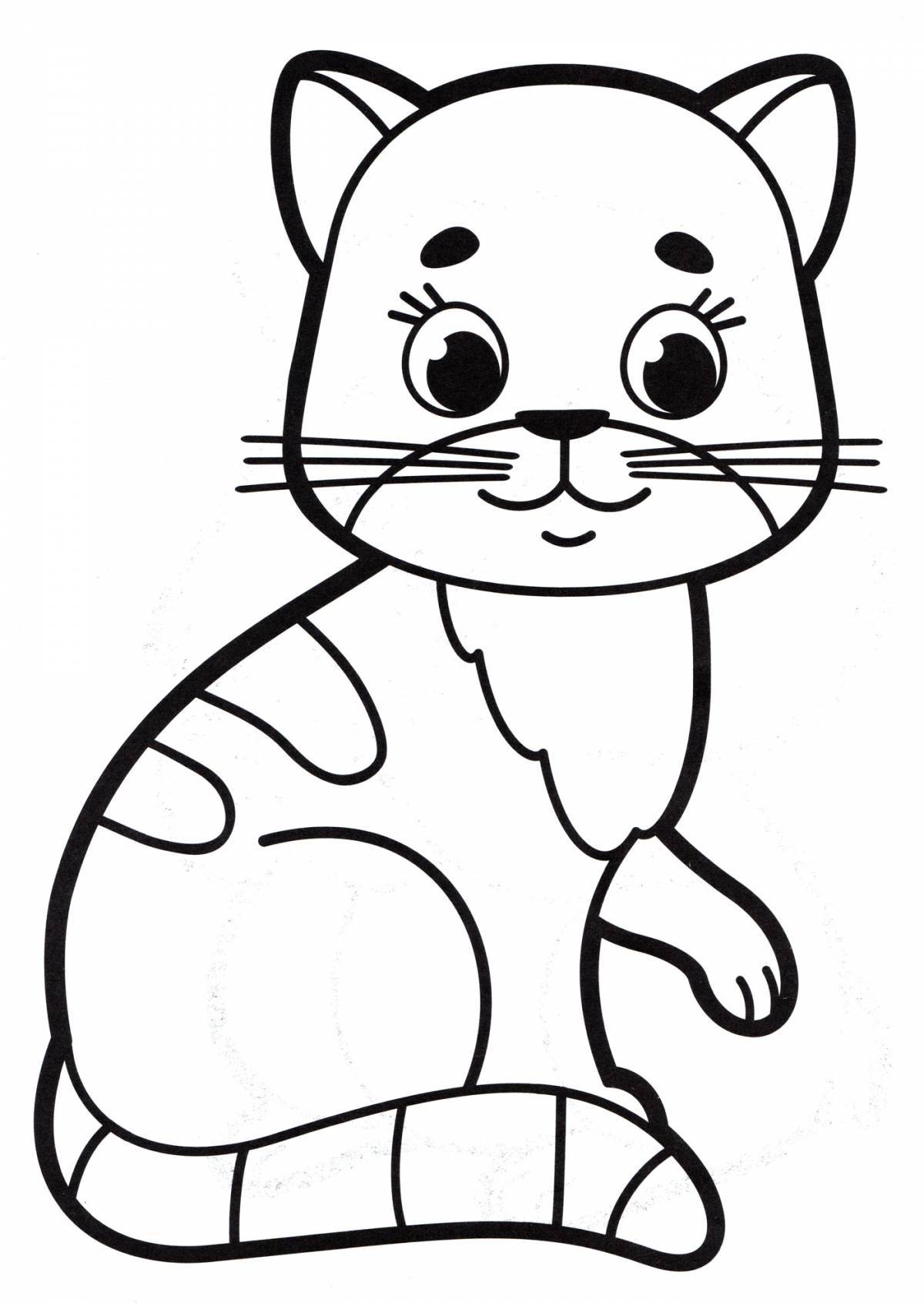 Funny cat coloring book for kids