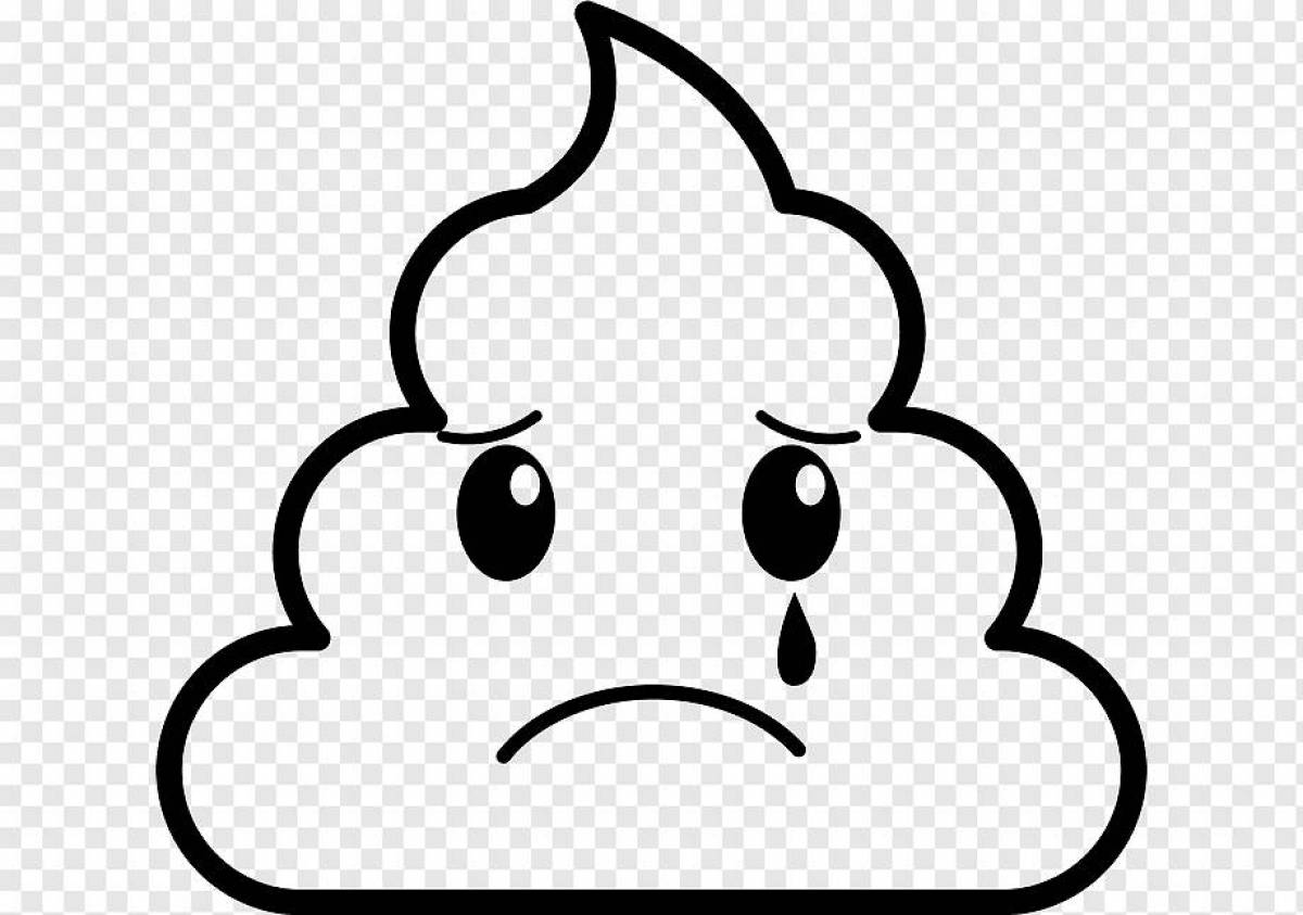 Игривая страница раскраски какашек