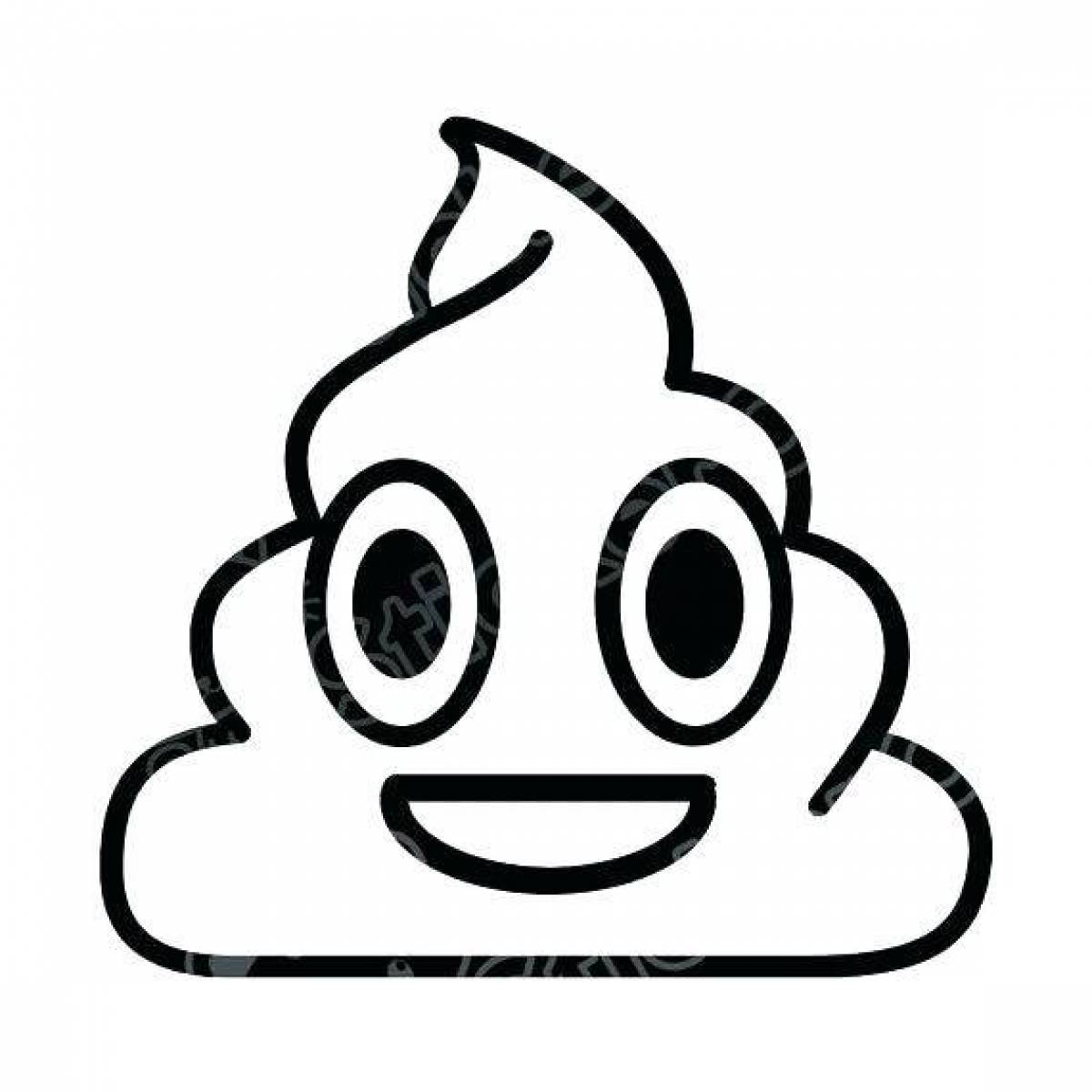 Awesome poop coloring page