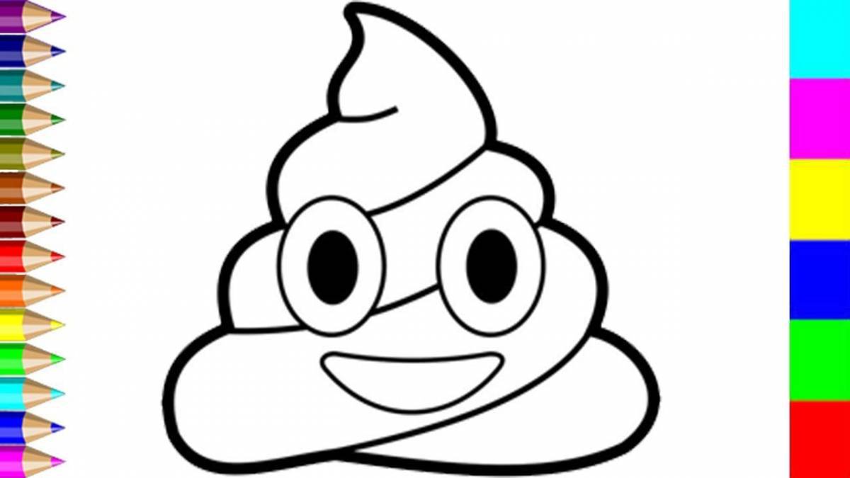 Gorgeous poop coloring page