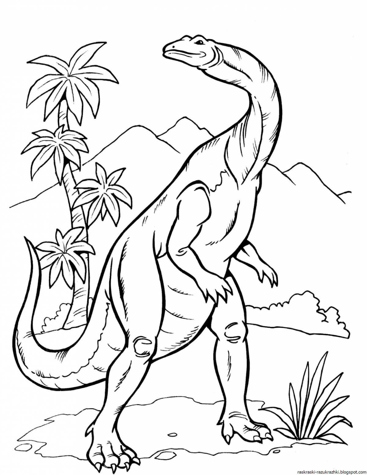 Colourful dinosaurs coloring pages for boys