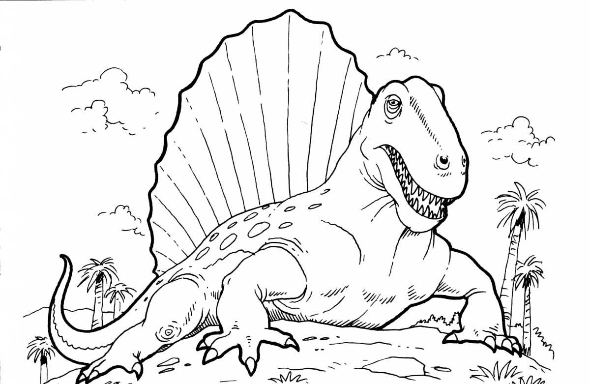 Detailed dinosaur coloring for boys
