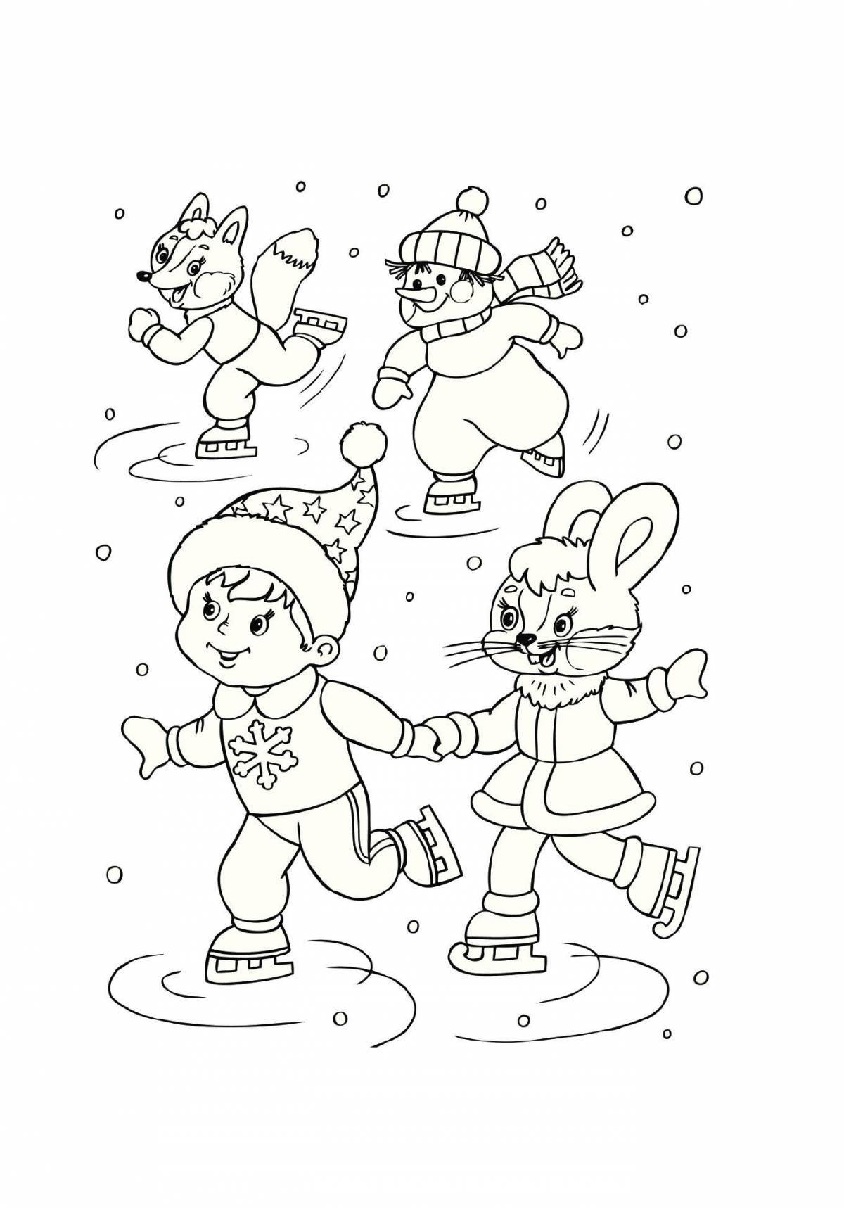 Fantastic winter fun coloring book for 3-4 year olds