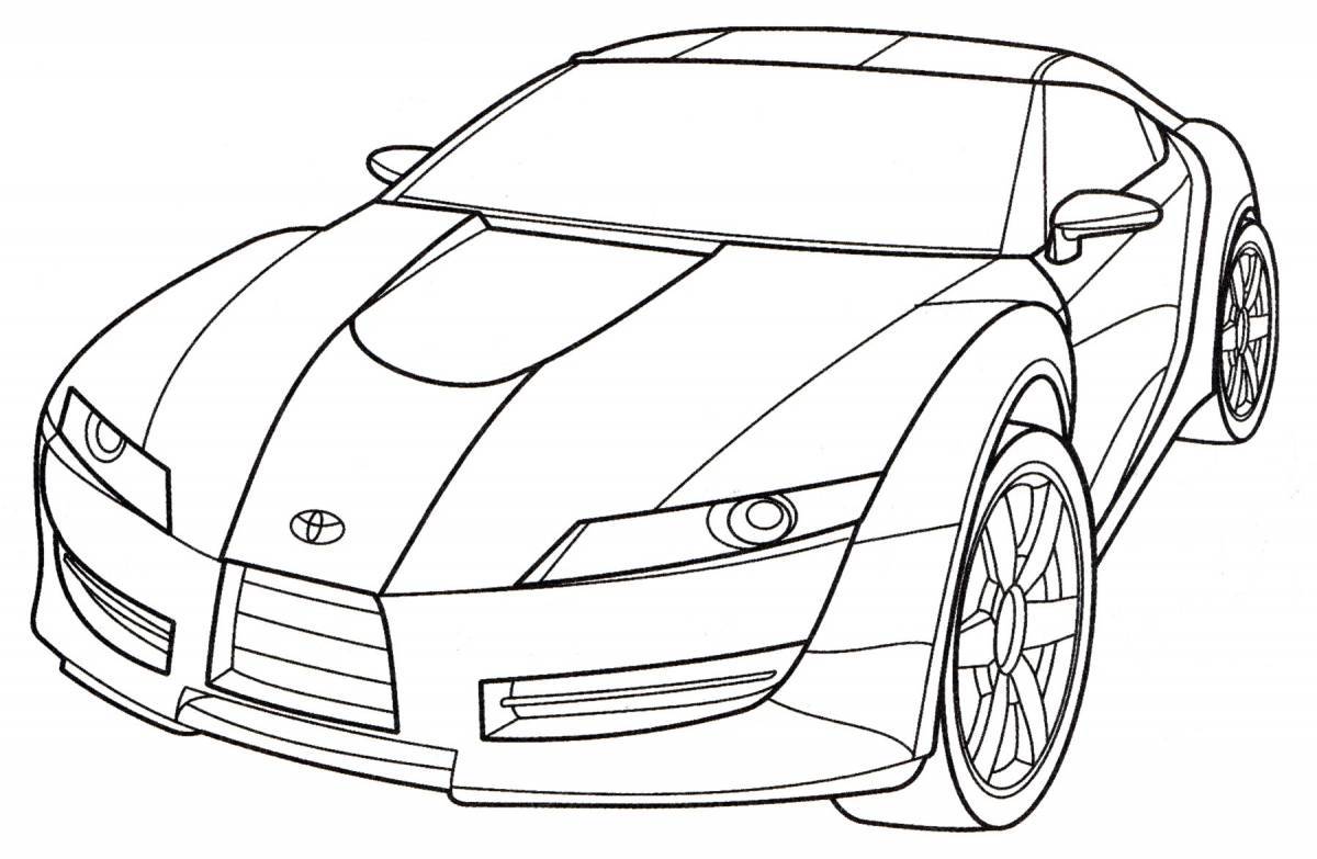 Coloring pages with bright cars for children 6-7 years old