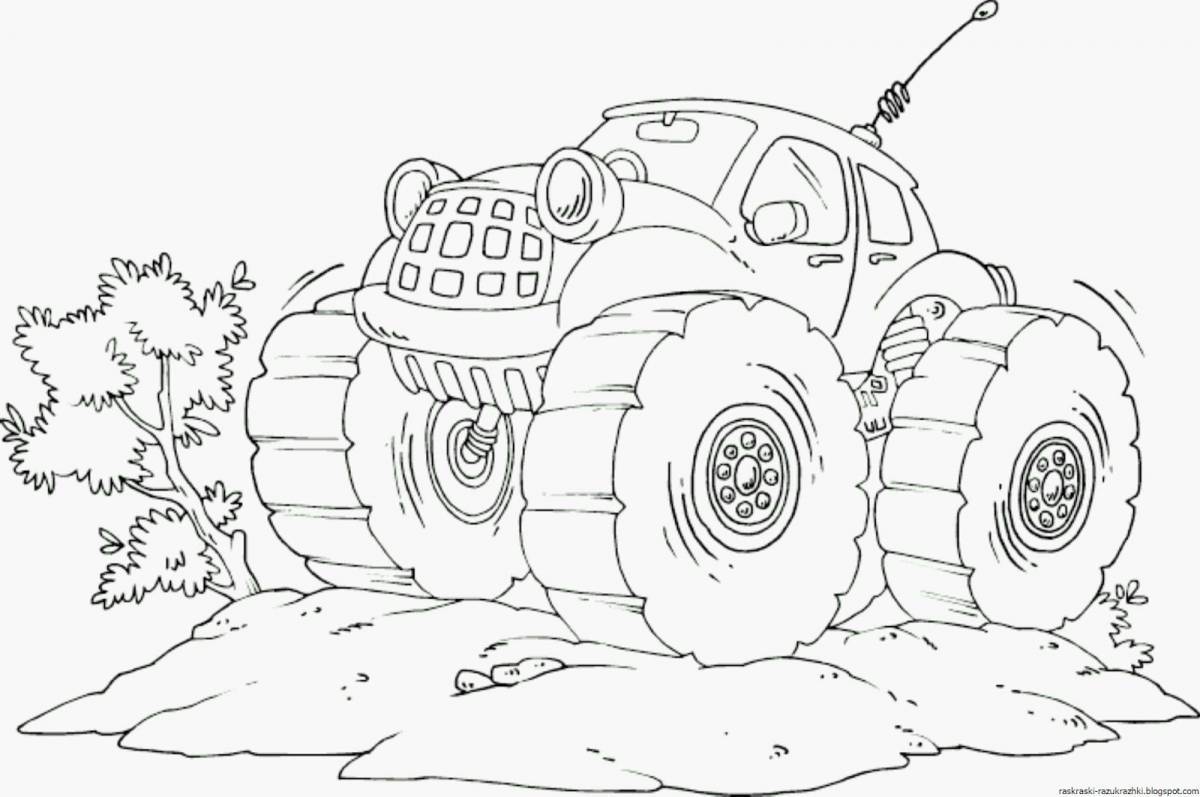 Coloring pages cute cars for kids 6-7 years old