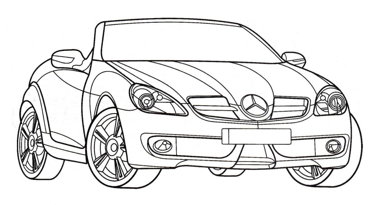 Exciting car coloring pages for kids 6-7 years old