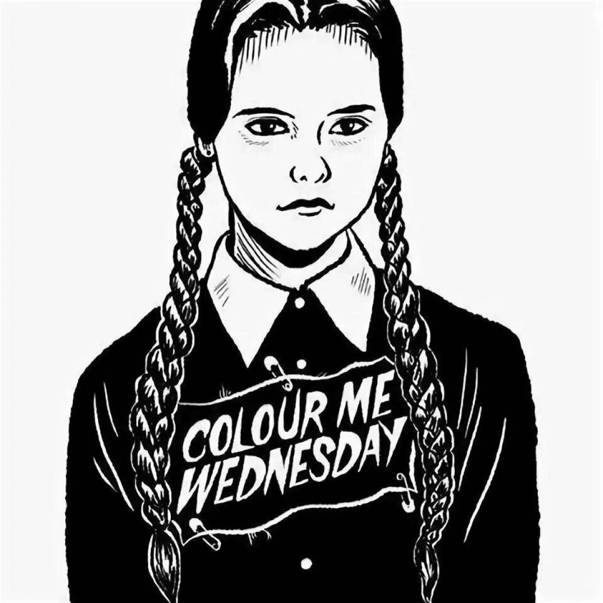 Addams happy wednesday coloring page