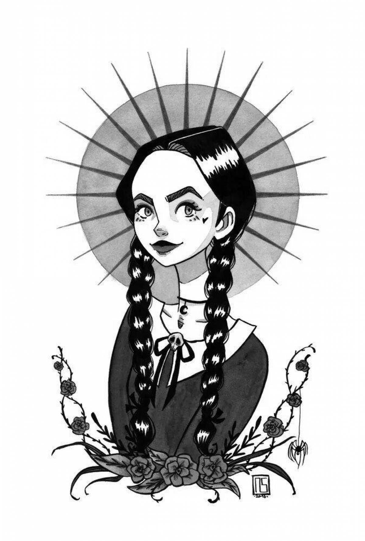Addams gorgeous environment coloring page