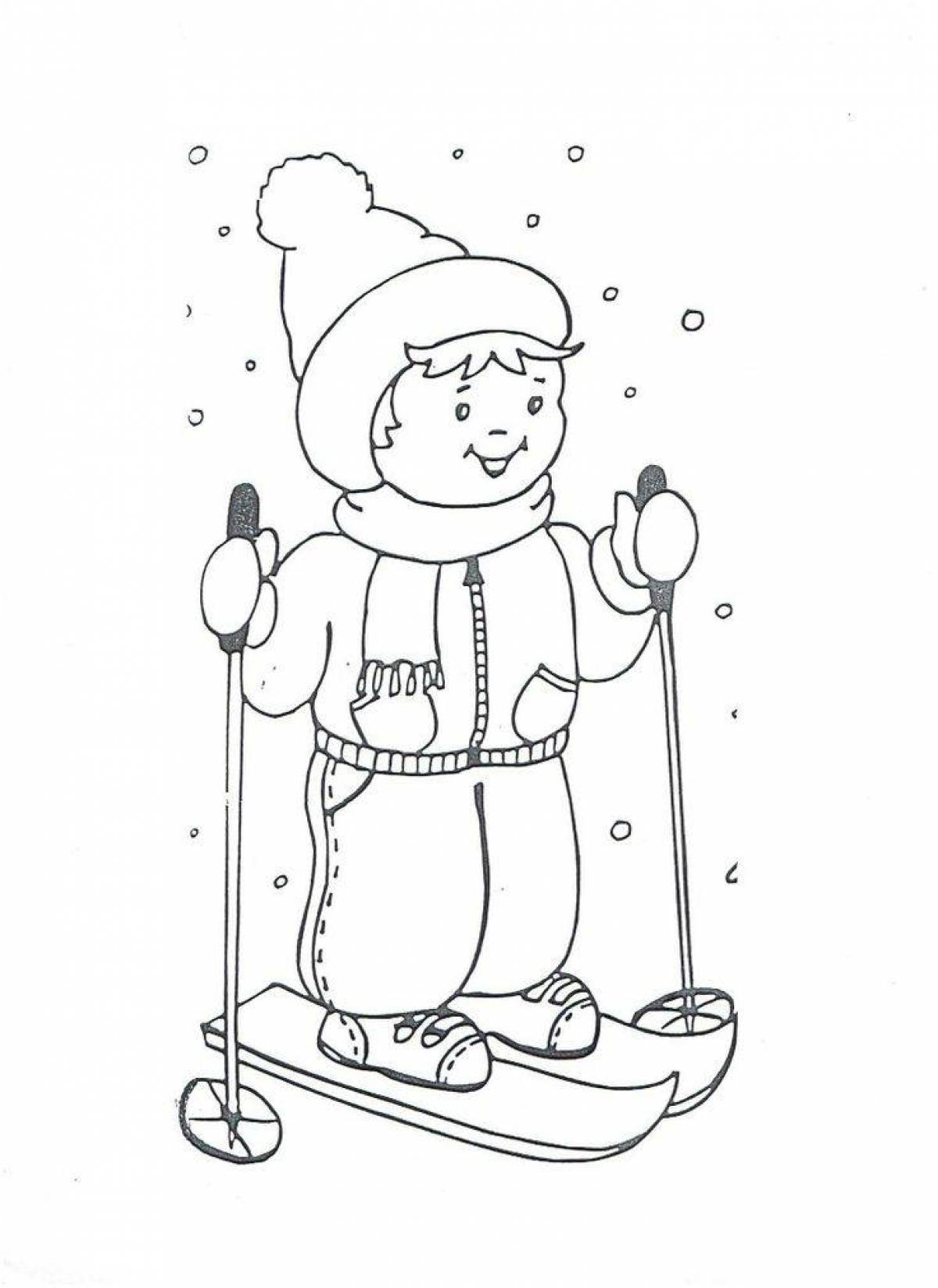 Dazzling winter coloring book for 3-4 year olds