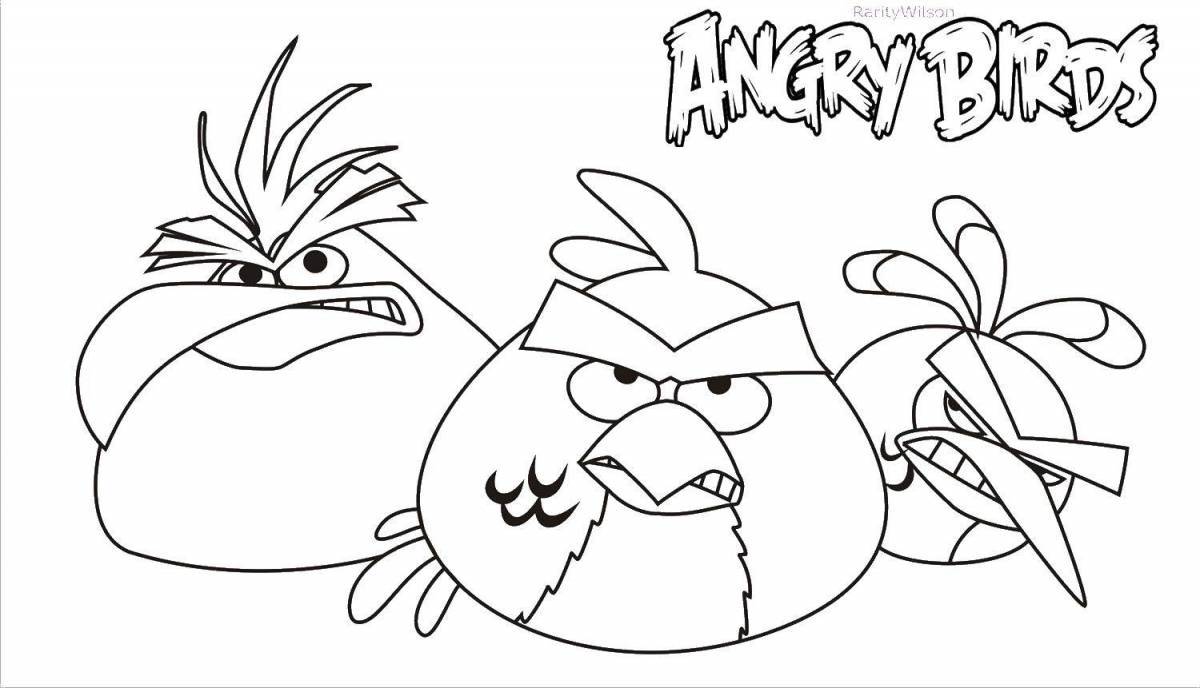 Красочная раскраска angry birds
