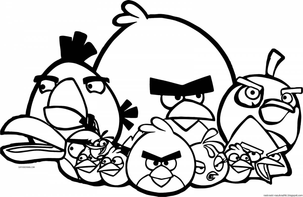 Angry birds bold coloring