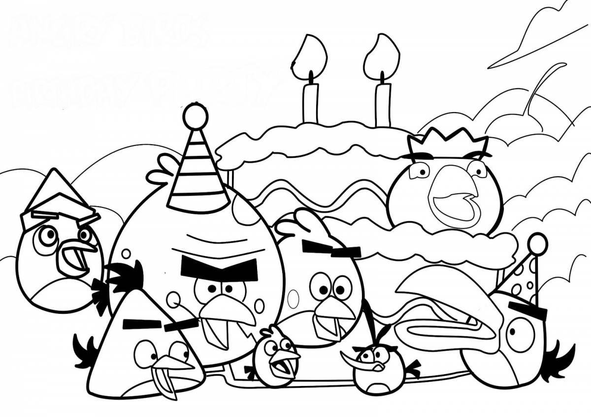 Angry birds glowing coloring pages