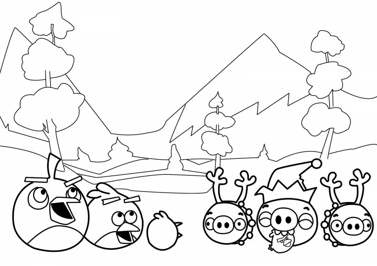 Unique angry birds coloring page