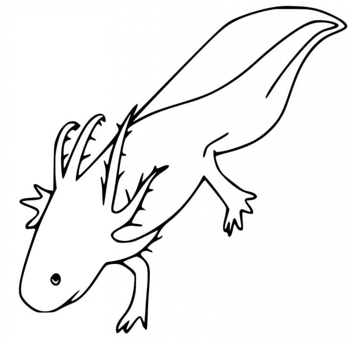 Fun coloring axolotl