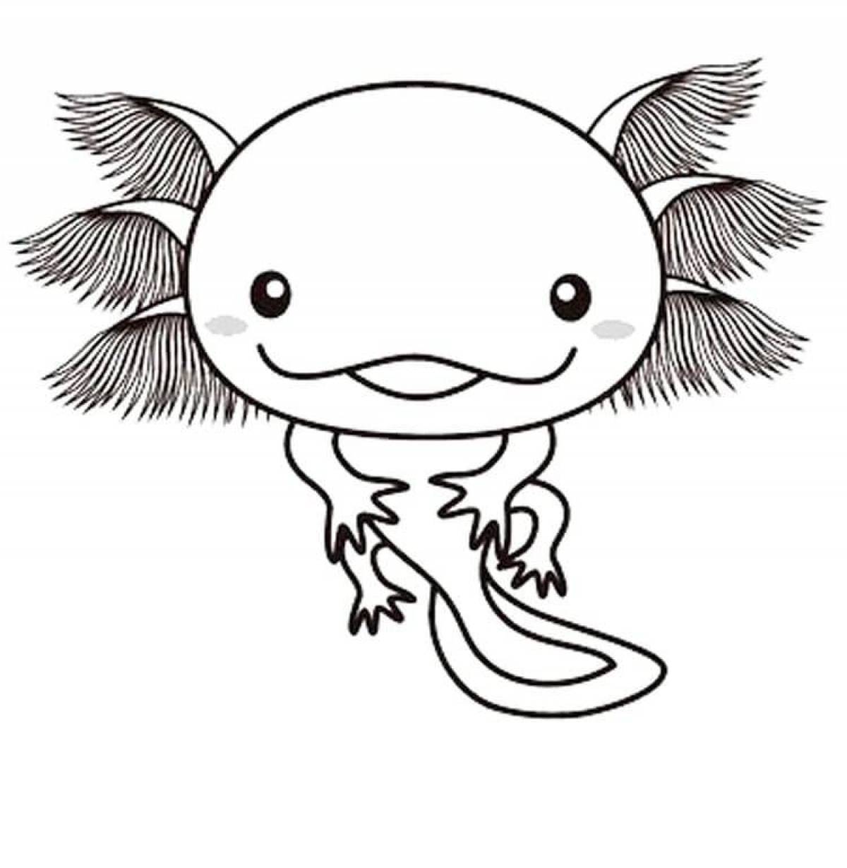 Witty axolotl coloring book