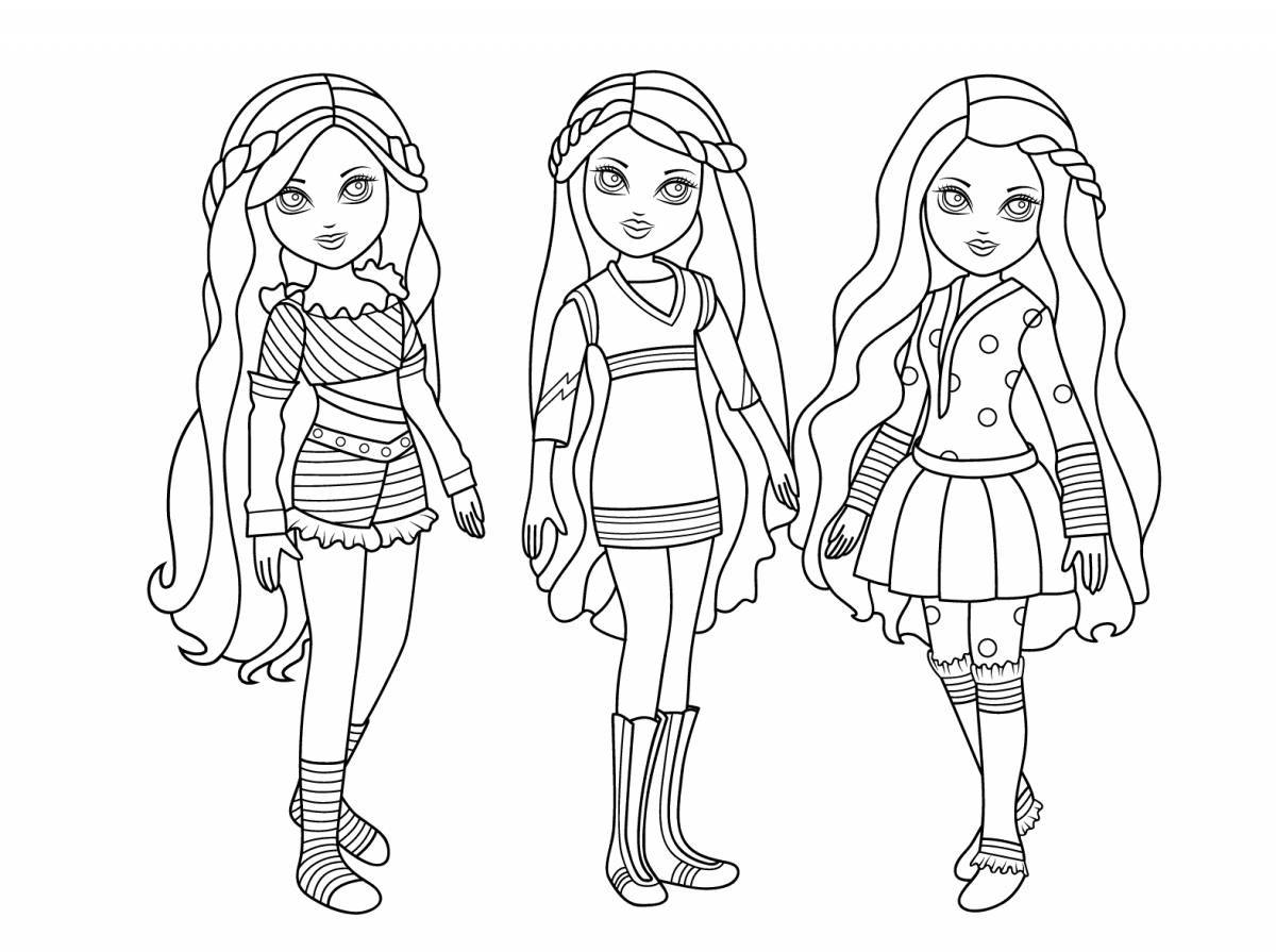 Coloring book dazzling doll
