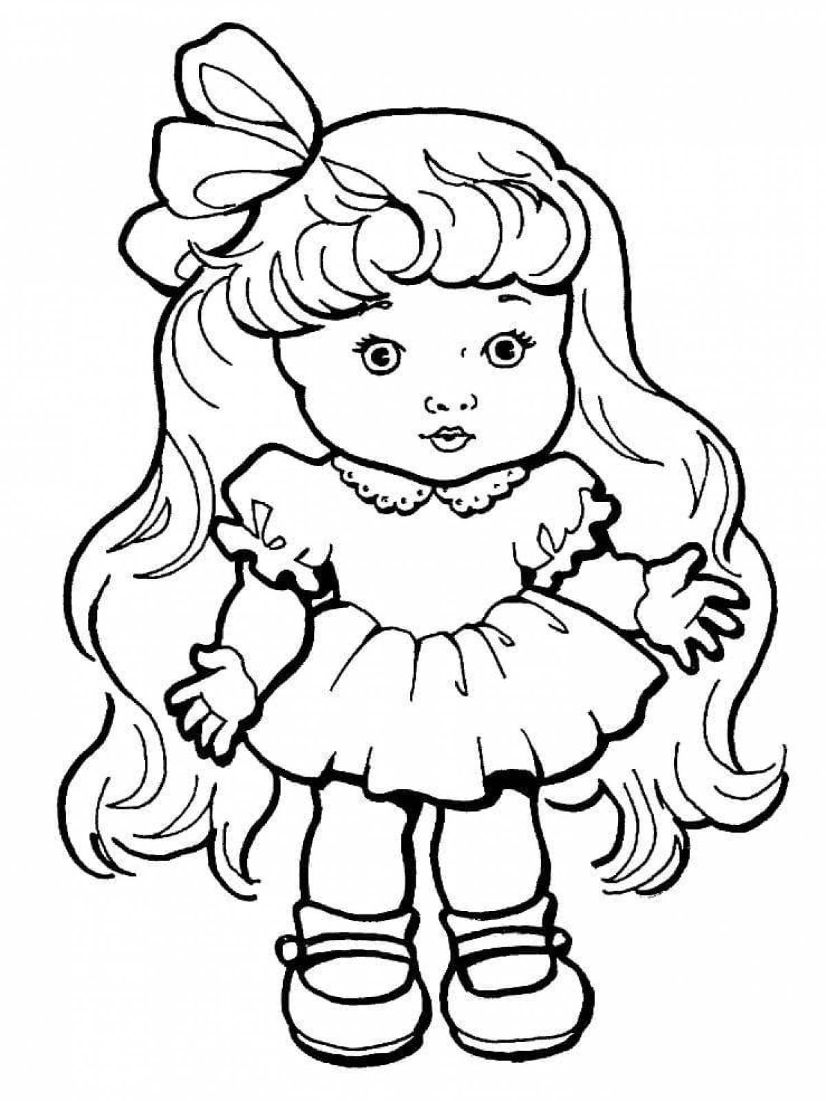 Coloring book funny doll