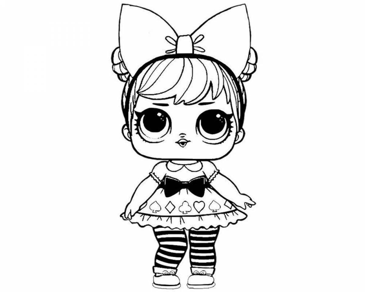 Coloring page happy baby doll