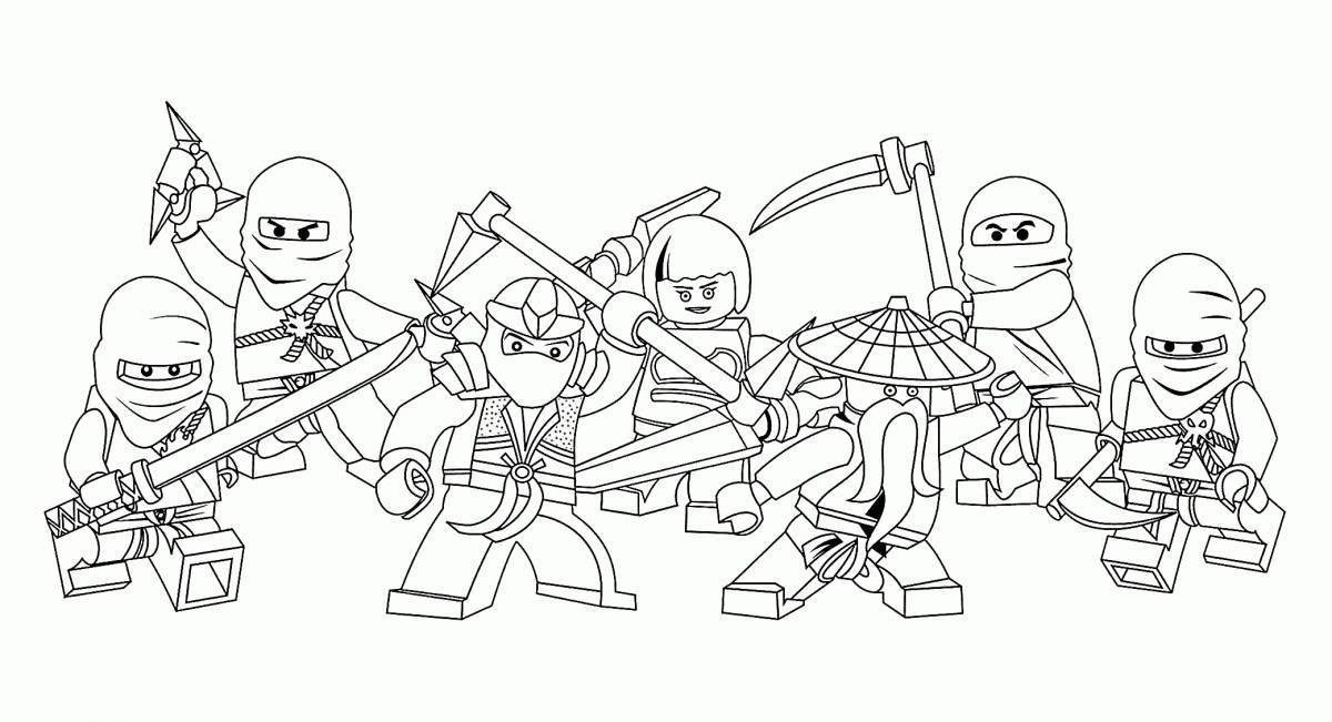 Brave ninja coloring page
