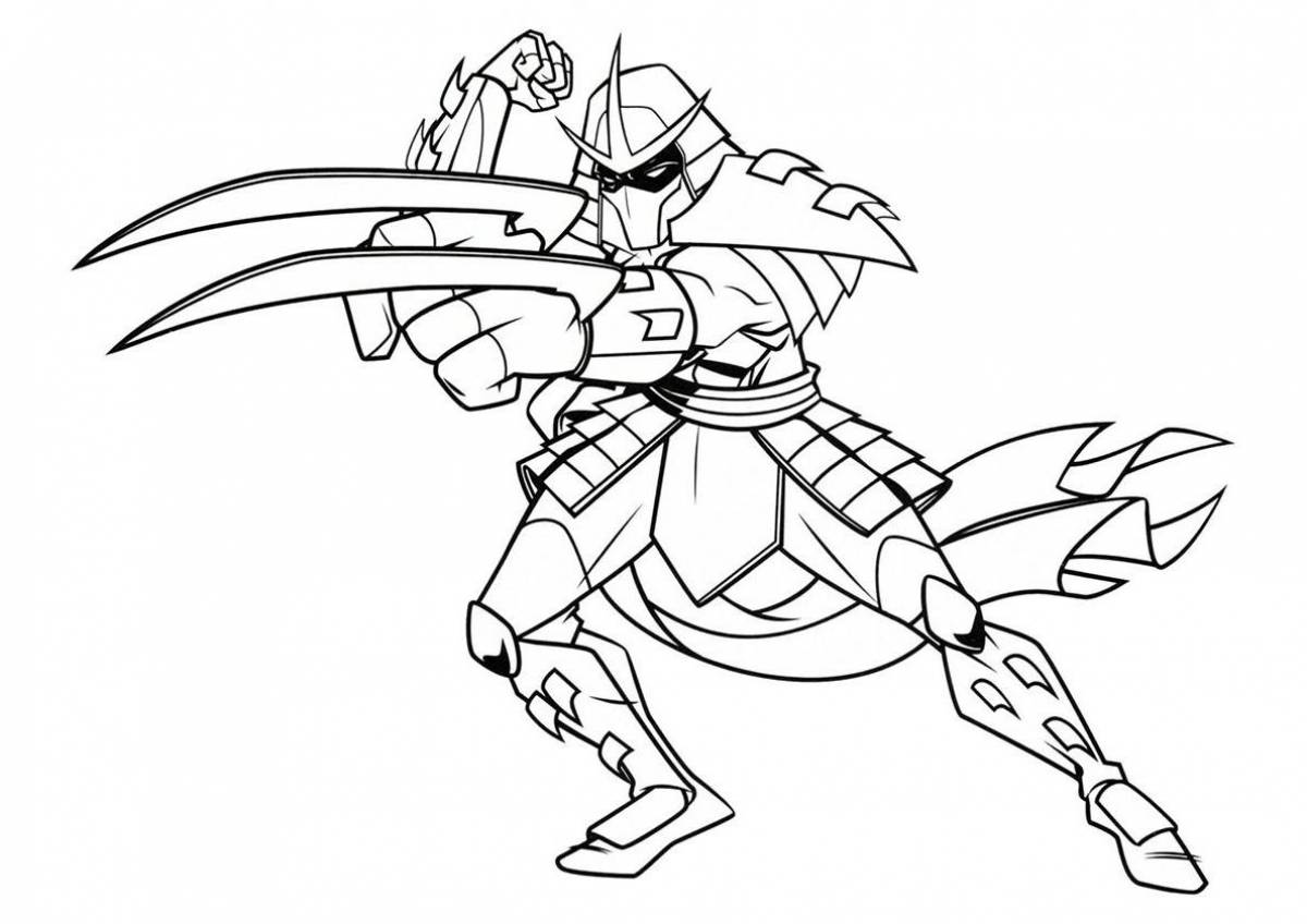 Courageous ninja coloring page