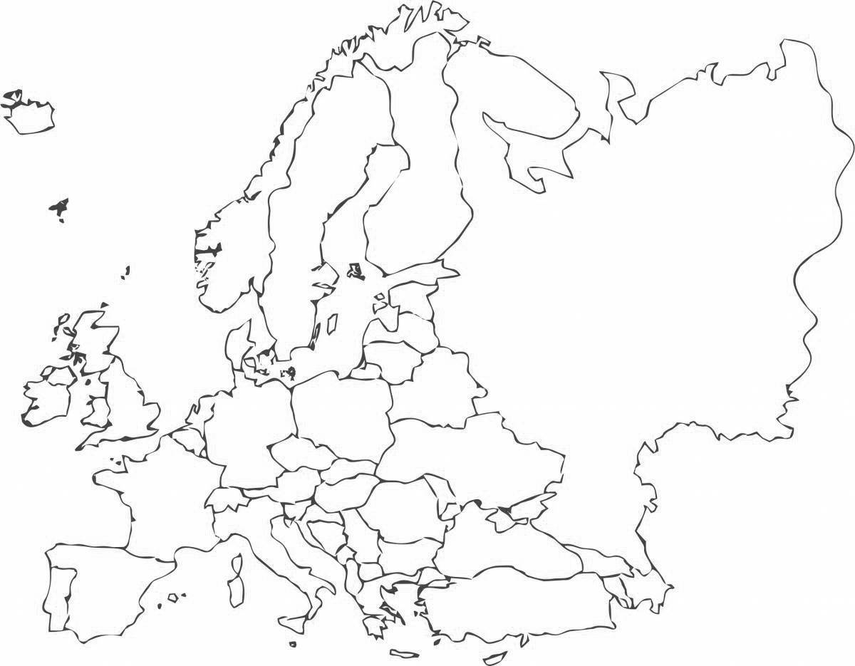 Пустая карта Европы с границами стран