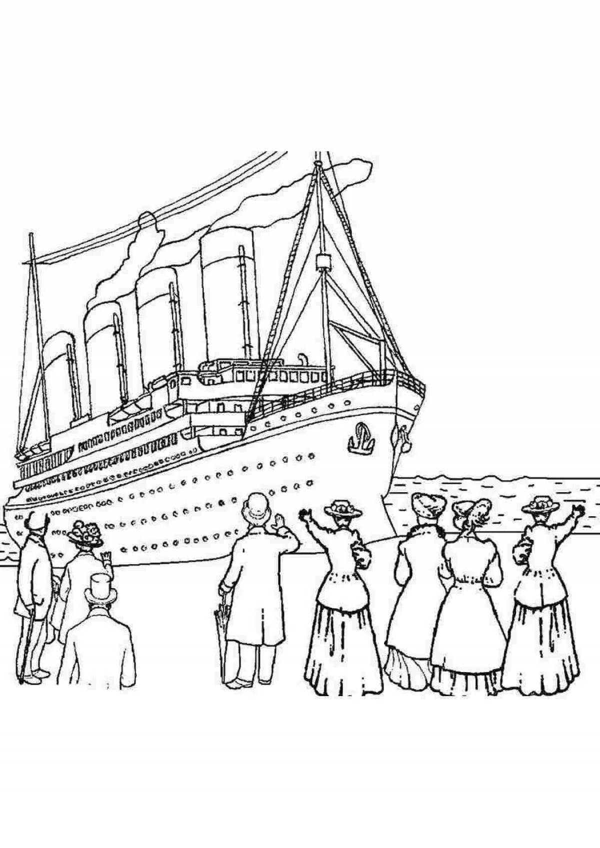 Титаник раскраска для детей