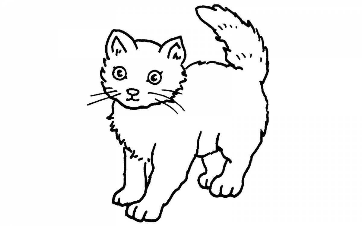 Кошка раскраска для детей