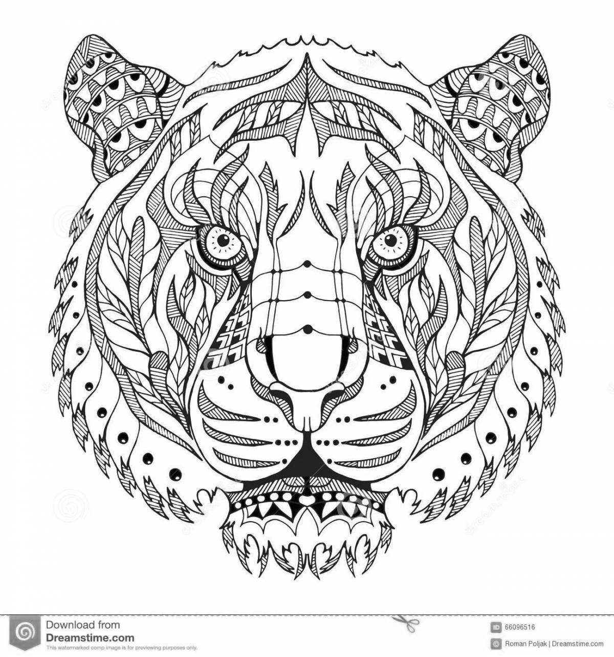 Зентангл тигр