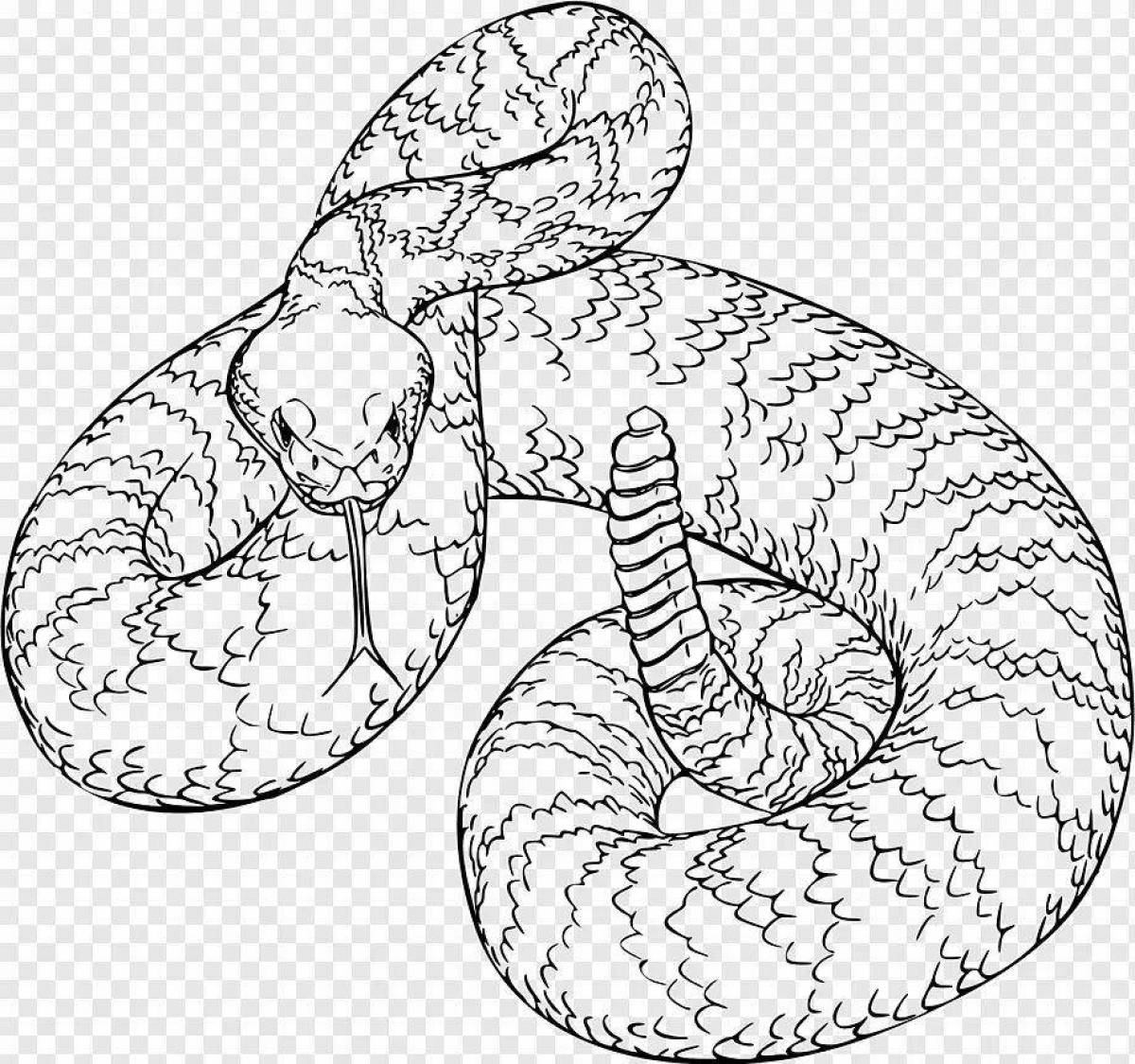 Coloring page striking steppe viper