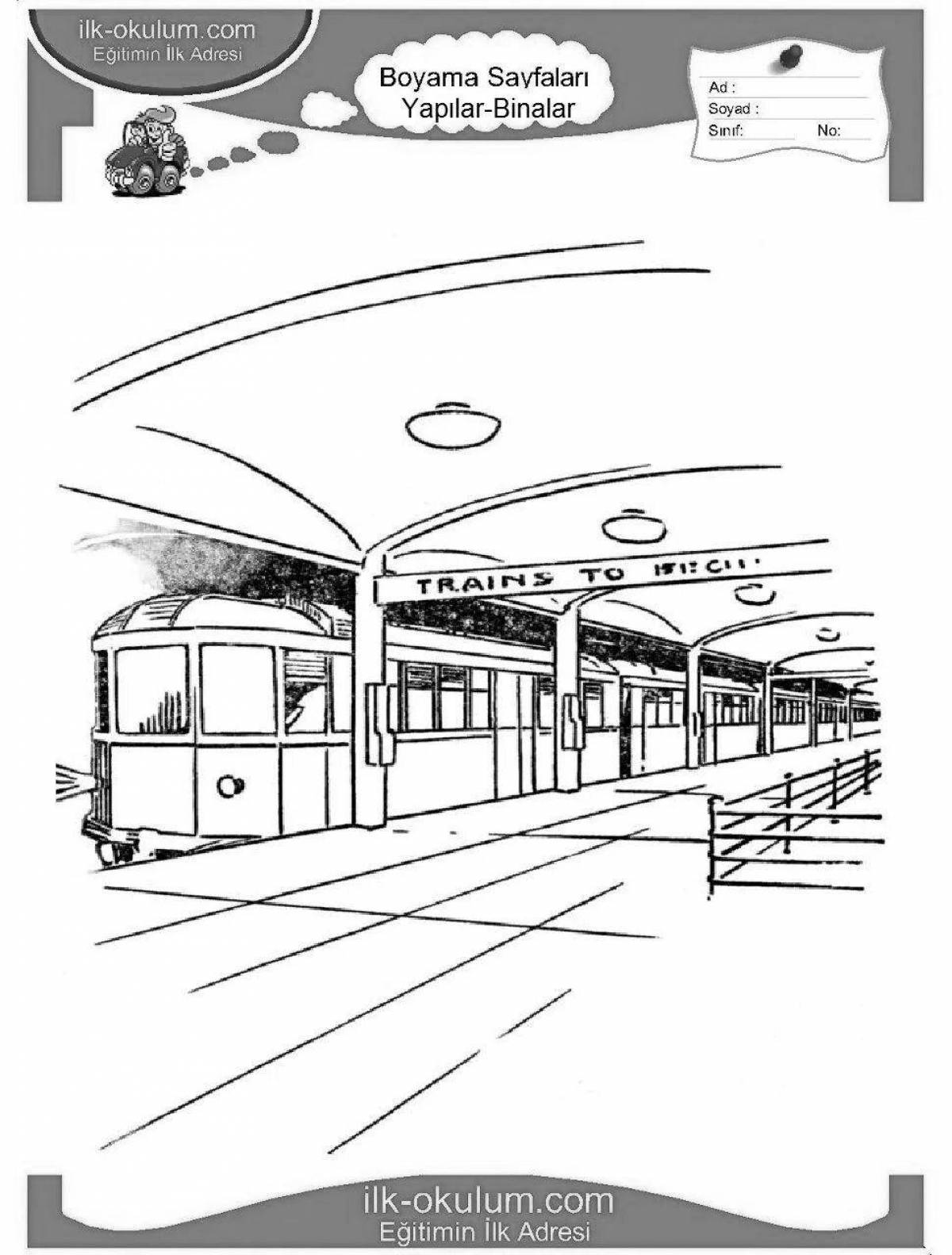 Attractive subway coloring book for kids