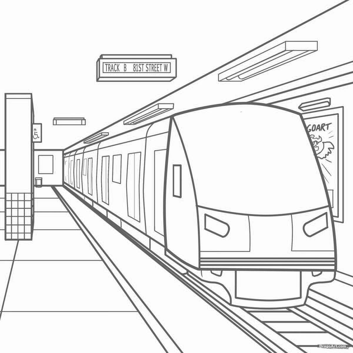 Adorable subway coloring book for kids