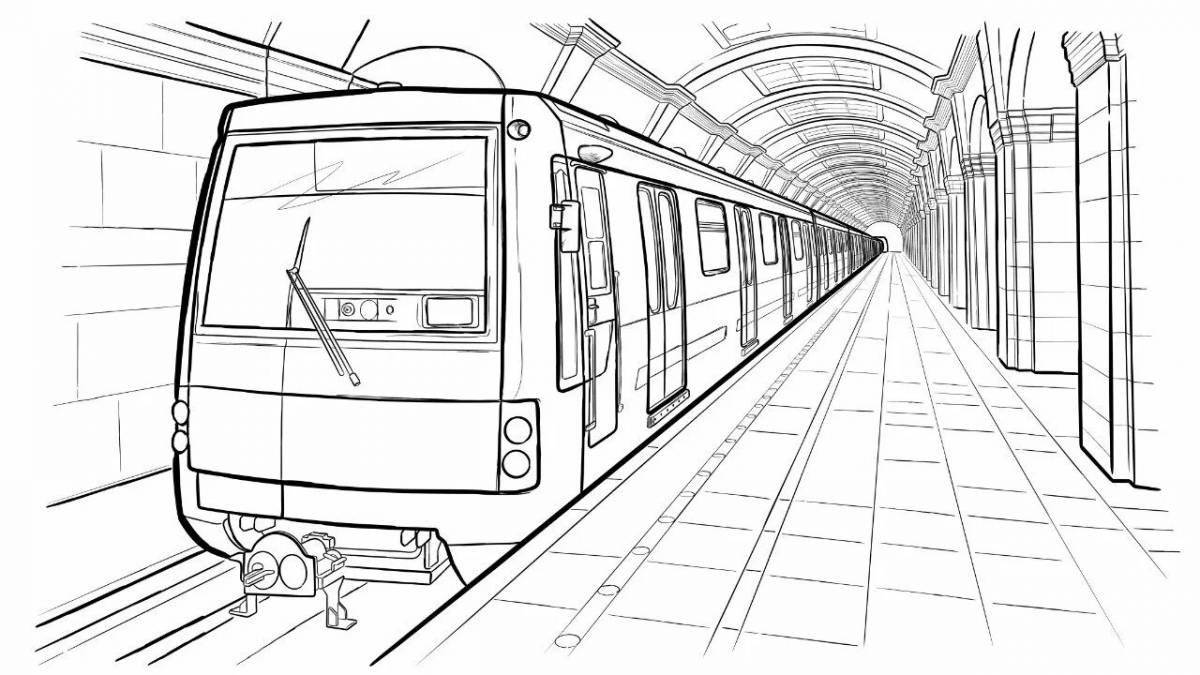 Color-expedition children's subway coloring page