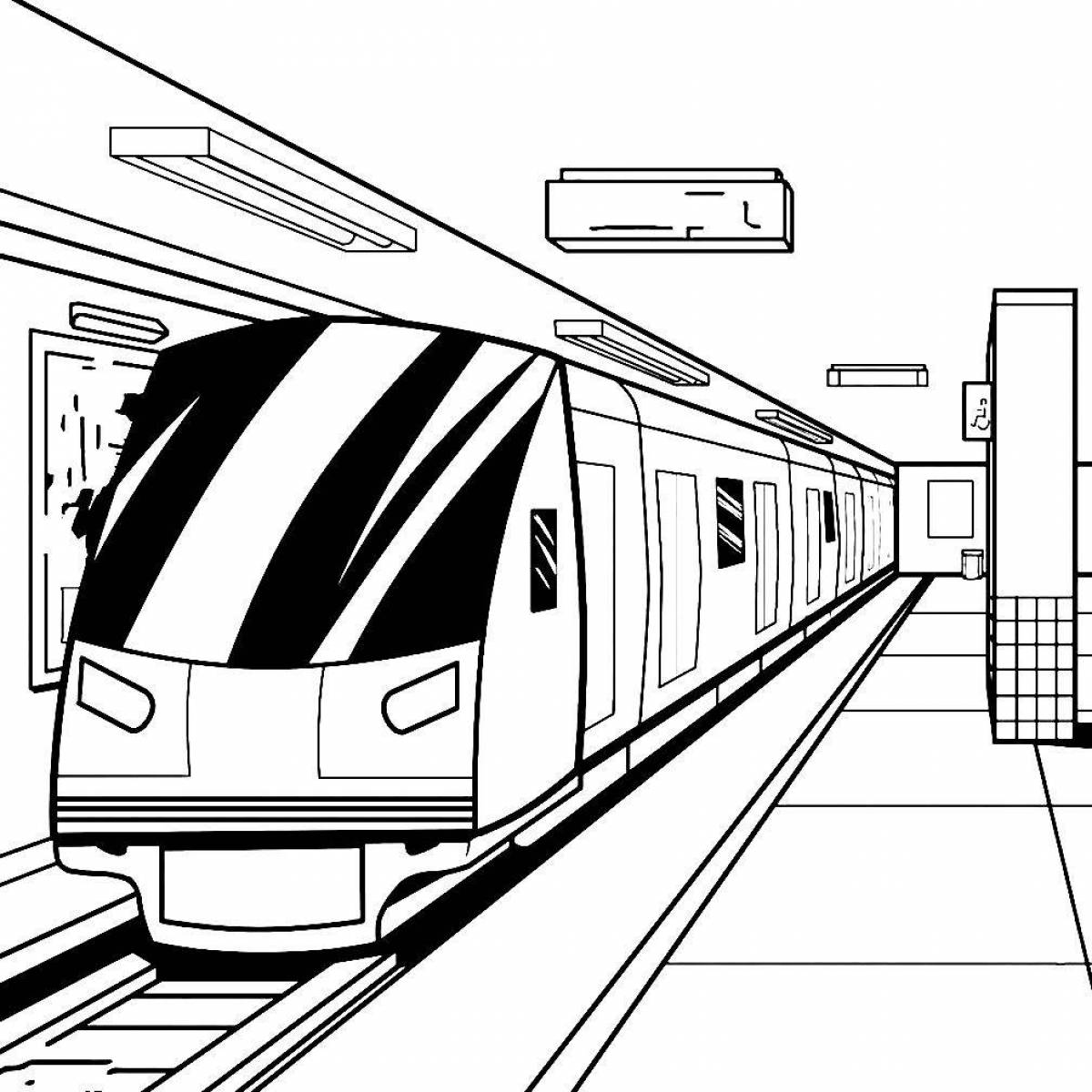 Coloring-pilgrimage children's subway coloring page