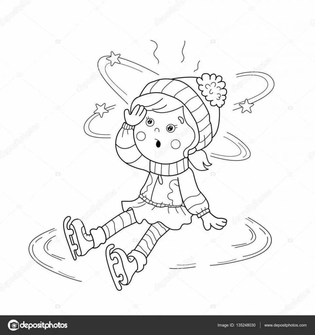 Playful ice rink coloring page